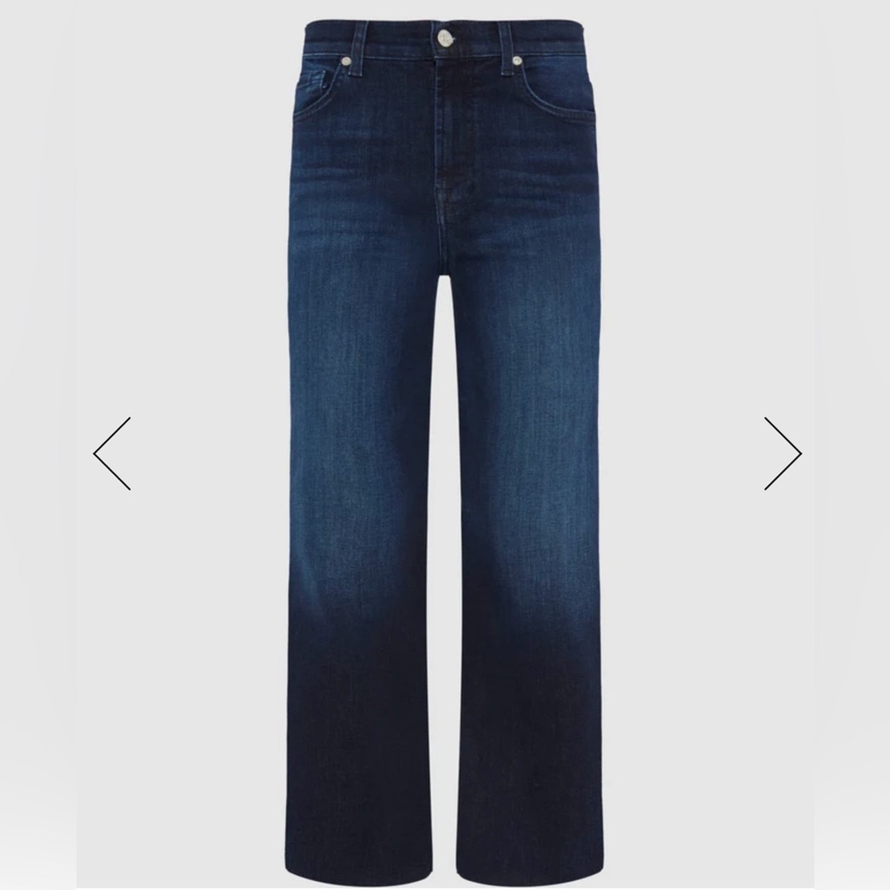 NWT 7 For All Mankind Women’s  Wide-Leg Blue Jeans - Picture 4 of 4